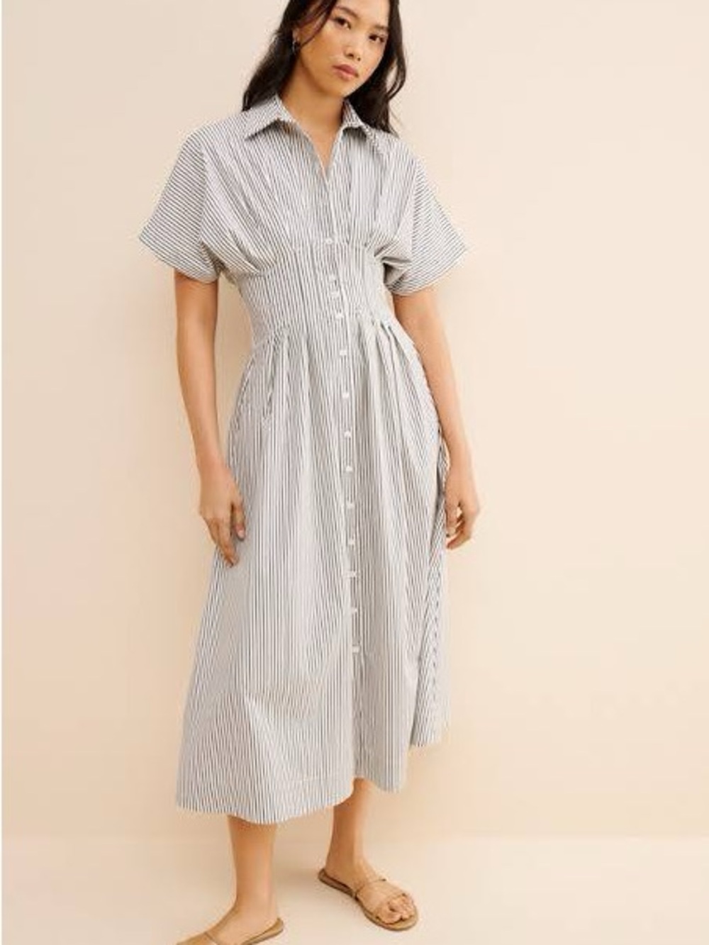 Anthropologie Pinstripe Midi Dress